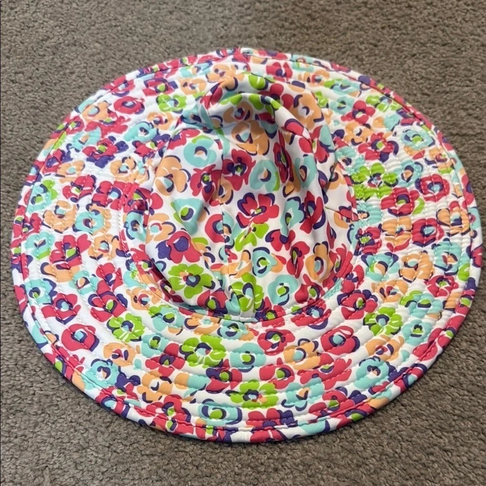 Ruffle Butts Pink and Red Floral Sun Hat